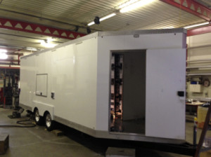 Our led screen tv being built at Elite Custom Transport