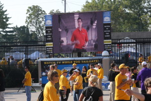 Mobile LED screen used at tailgate events